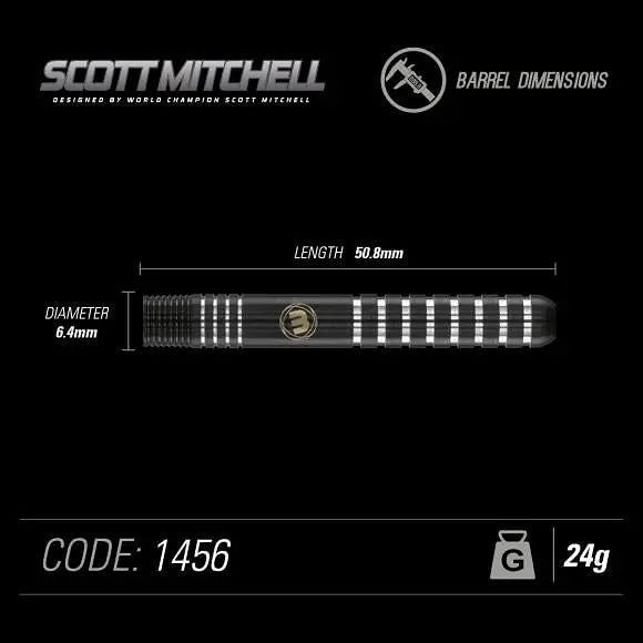 SCOTT MITCHELL 90% Tungsten Special Edition Dart - 24gr - Q-Masters