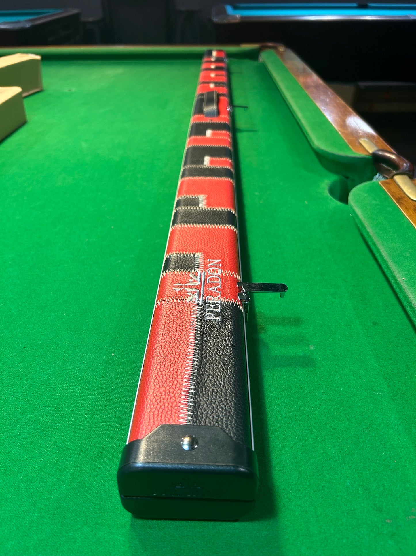 PERADON Halo 1 Piece Pool, Snooker, Billiard Cue Case - Black & Red (Holds 2 Cues)