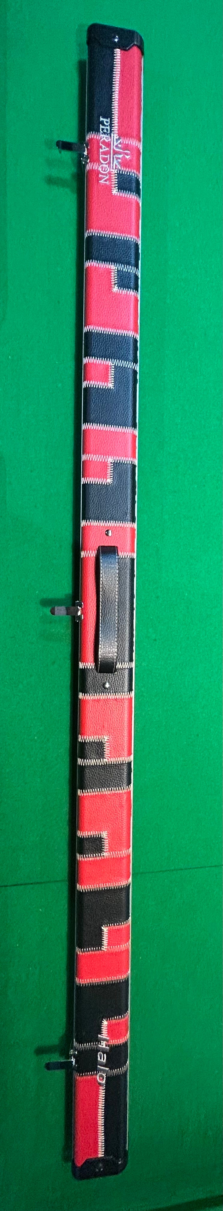 PERADON Halo 1 Piece Pool, Snooker, Billiard Cue Case - Black & Red (Holds 2 Cues)