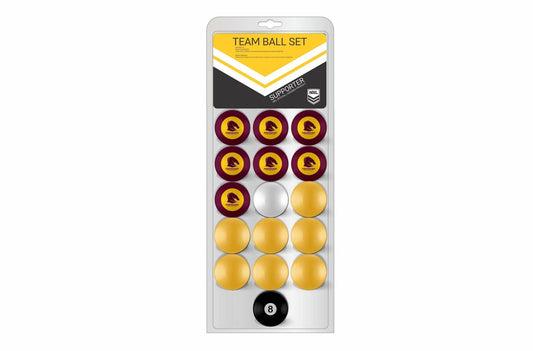 Brisbane Broncos NRL Pool Balls made by ARAMITH - Q-Masters