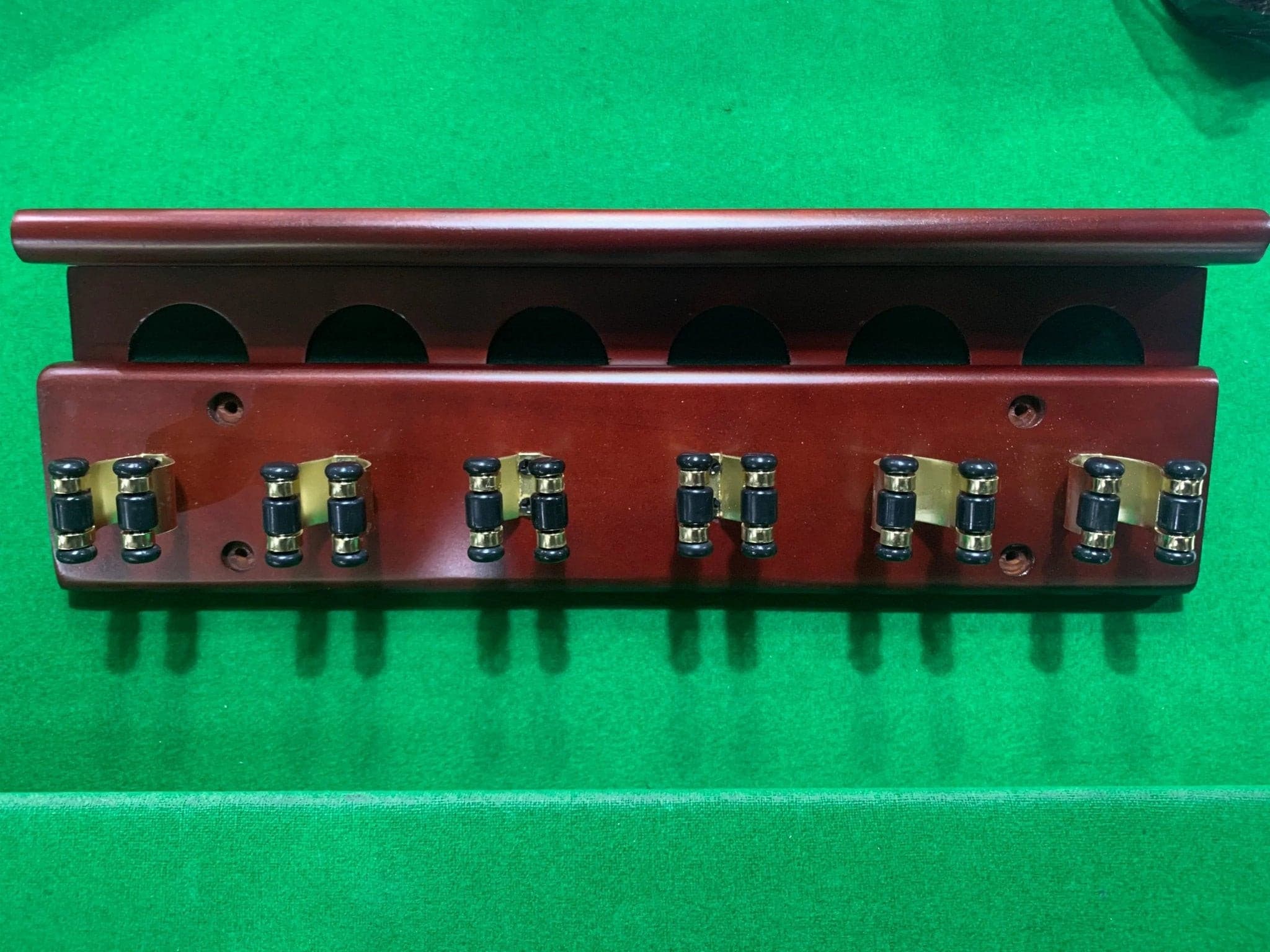 Deluxe 6 Clip Cue Rack ( Brass Cue Clips) QMasters QMasters