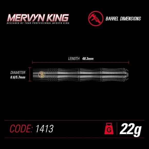 MERVYN KING Darts - Natural 90% Tungsten - 22g - Q-Masters