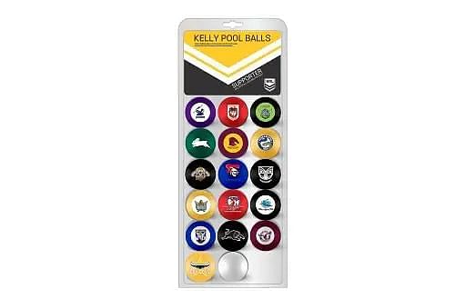 NRL ALL TEAMS Club Kelly Pool Balls made by ARAMITH - Q-Masters