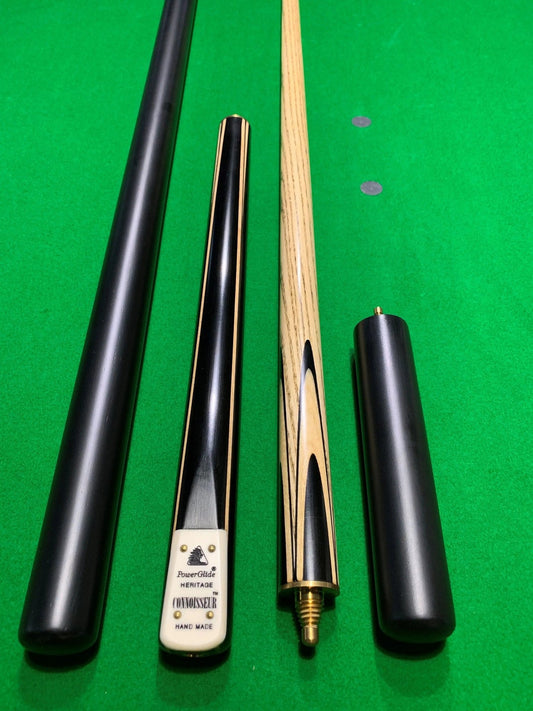 POWERGLIDE Heritage Connoisseur Hand Made 3/4 Pool, Snooker & Billiard Ash Cue with two Extensions - Q-Masters