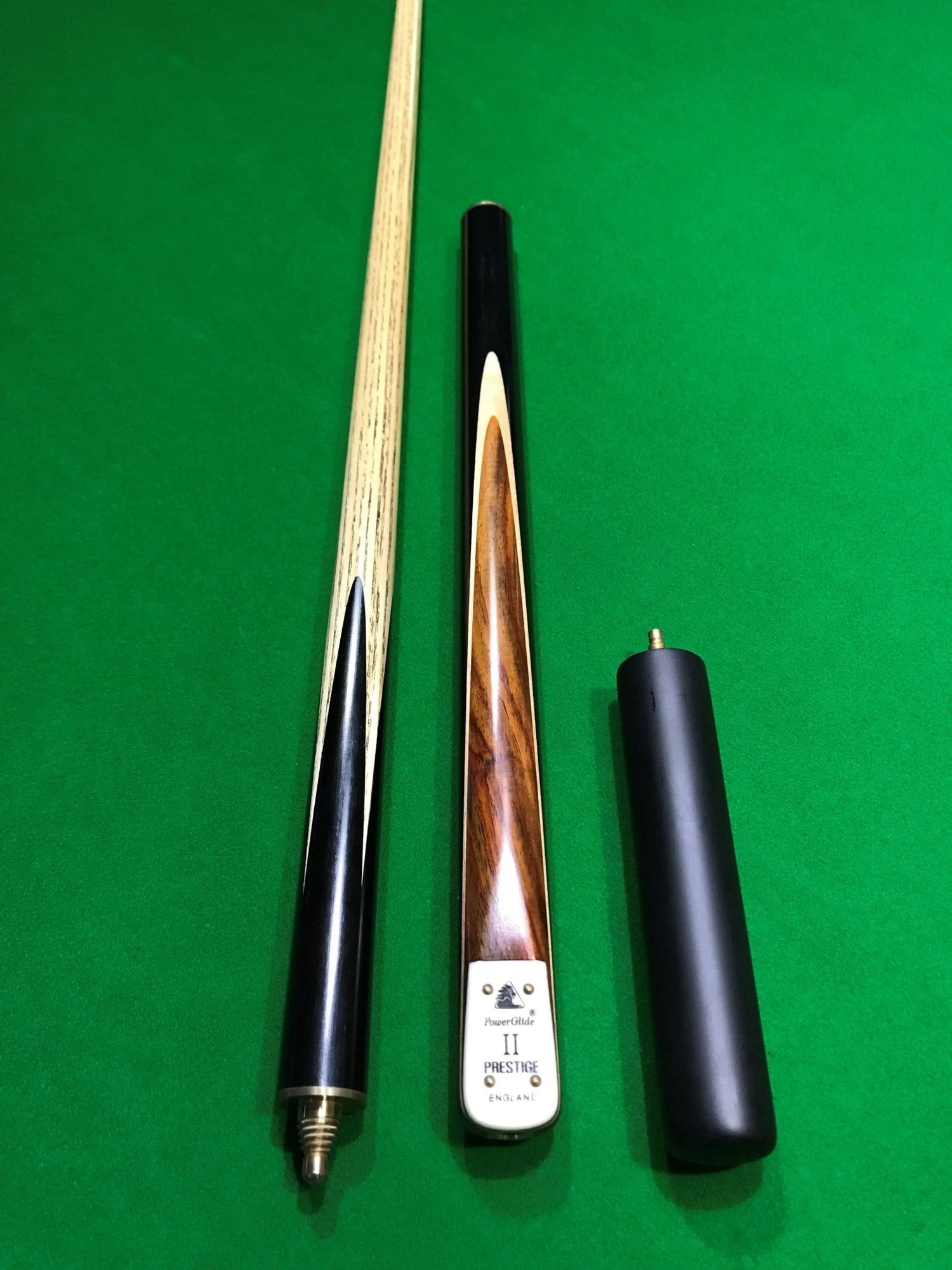 POWERGLIDE Prestige II Hand Made 3/4 Pool, Snooker & Billiard Ash Cue with Butt Extension - Q-Masters