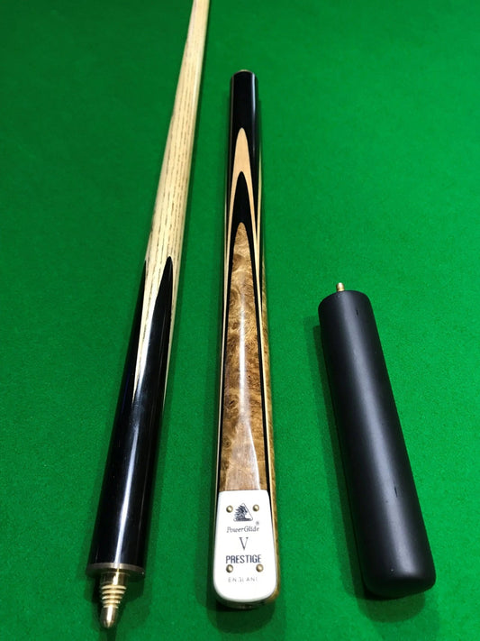 POWERGLIDE Prestige V Hand Made 3/4 Pool, Snooker & Billiard Ash Cue with Butt Extension - Q-Masters