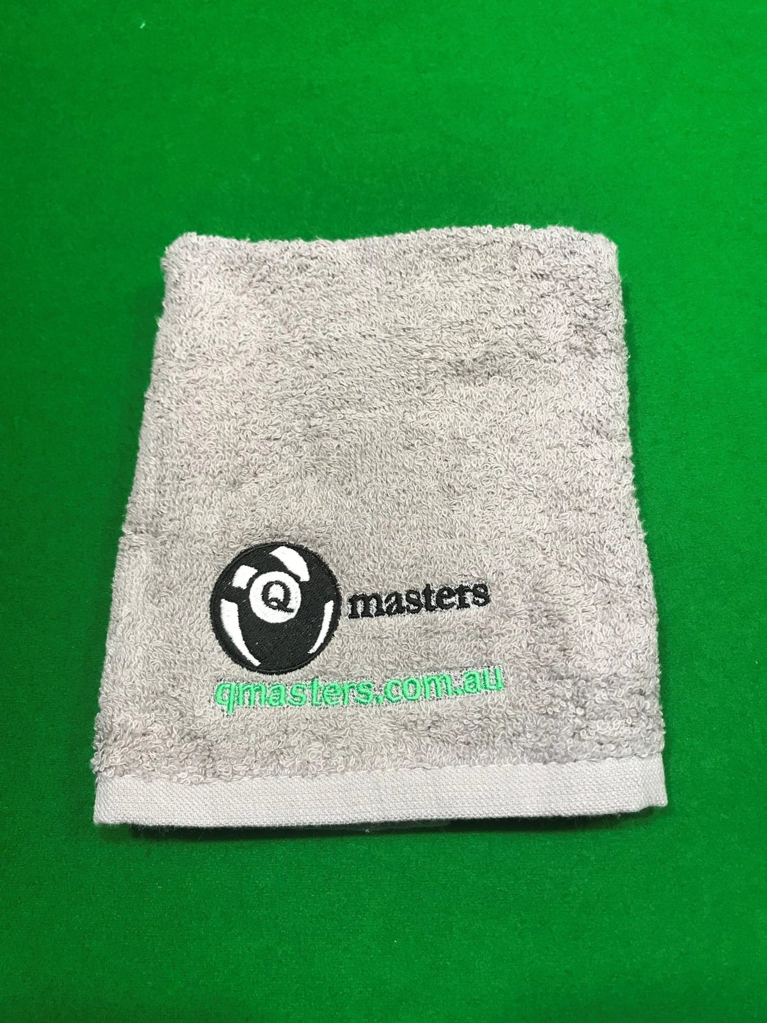 Q-Masters Embroidered Cue Sport Towel Grey - Q-Masters