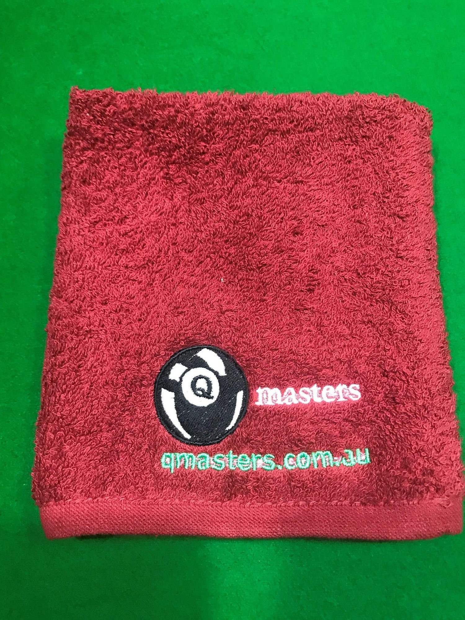 Q-Masters Embroidered Cue Sport Towel Maroon - Q-Masters