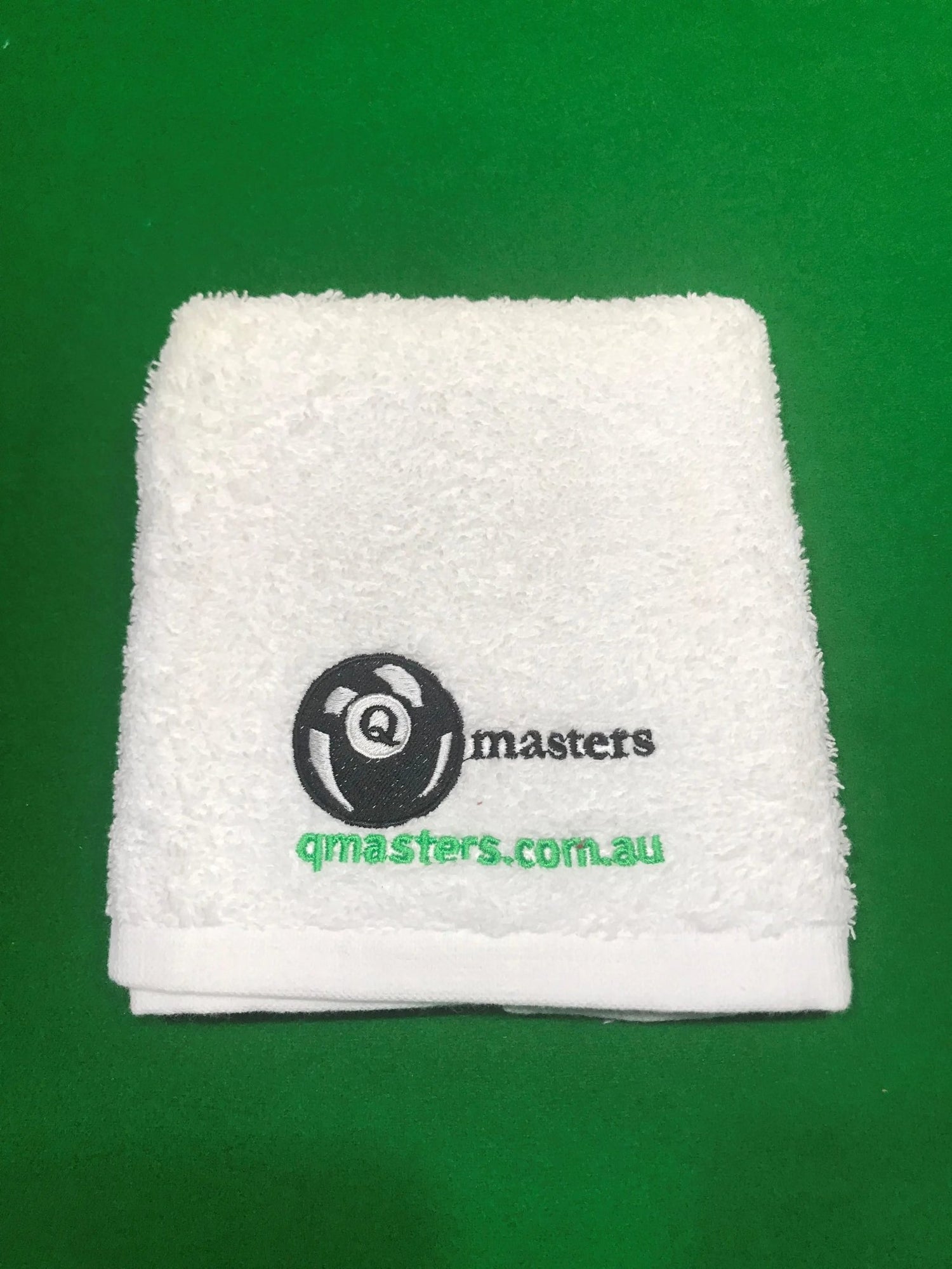 Q-Masters Embroidered Cue Sport Towel White - Q-Masters