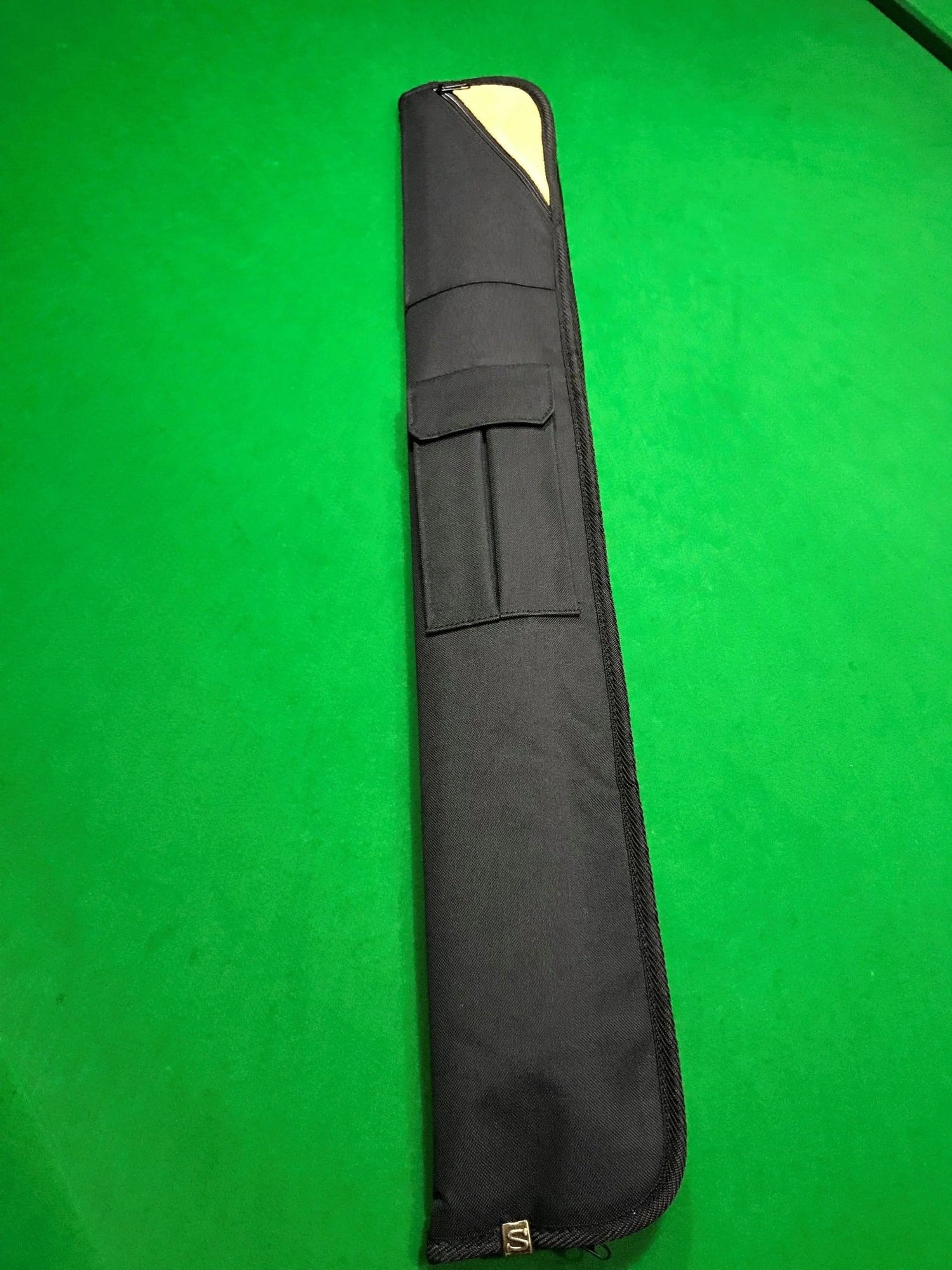 Soft 2 Piece Pool Snooker Billiard Cue Case Black with Brown Suede - Q-Masters