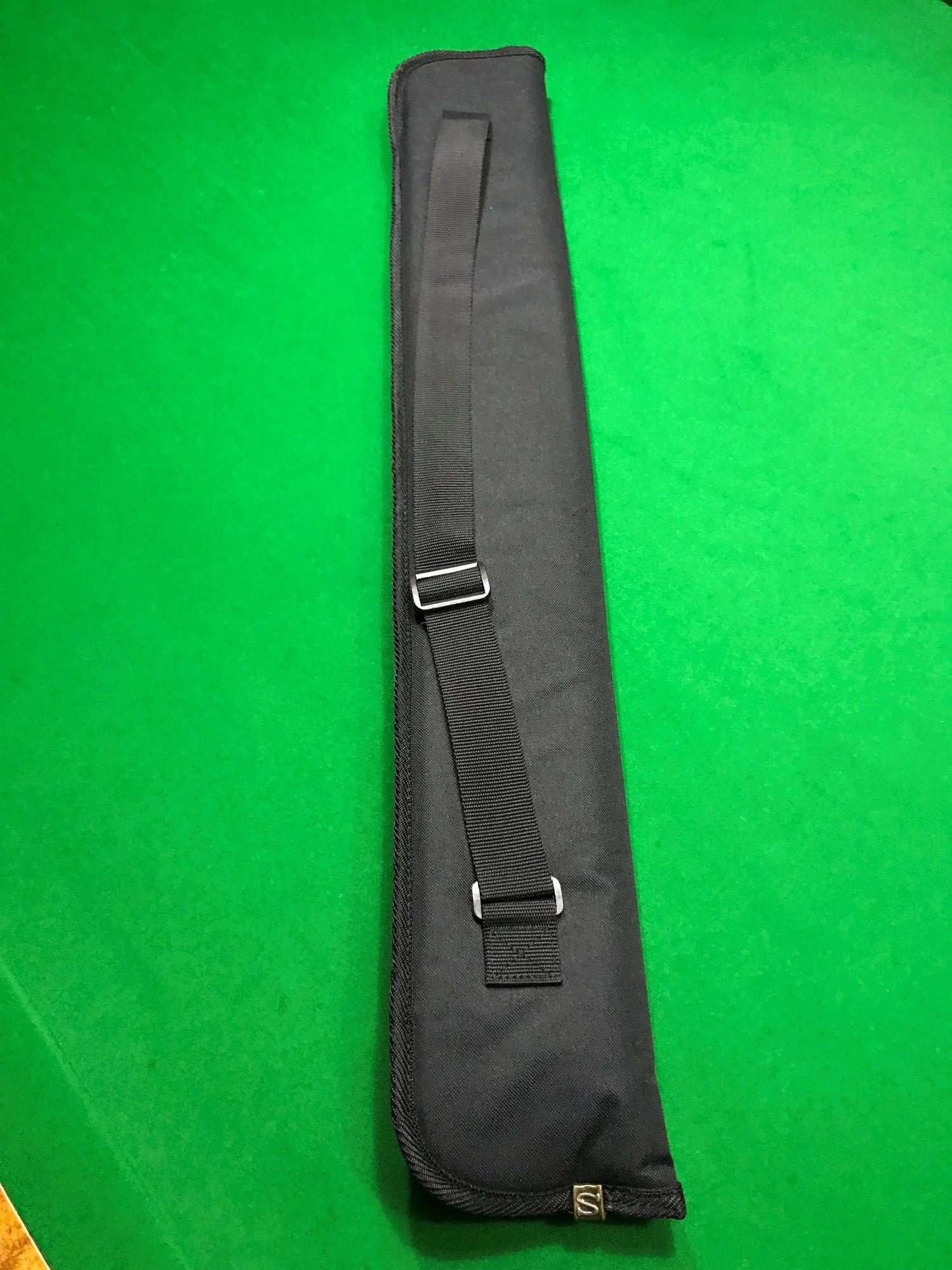 Soft 2 Piece Pool Snooker Billiard Cue Case Black with Brown Suede - Q-Masters