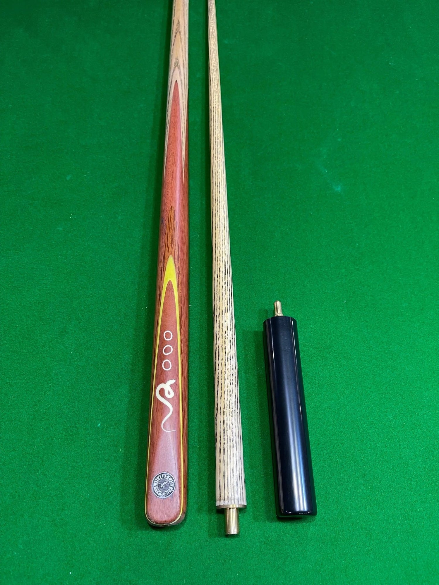 Walkabout Ash Cue Desert Jarrah Inlay - Snake, Stones 2pce Pool, Snooker & Billiard Cue - Q-Masters