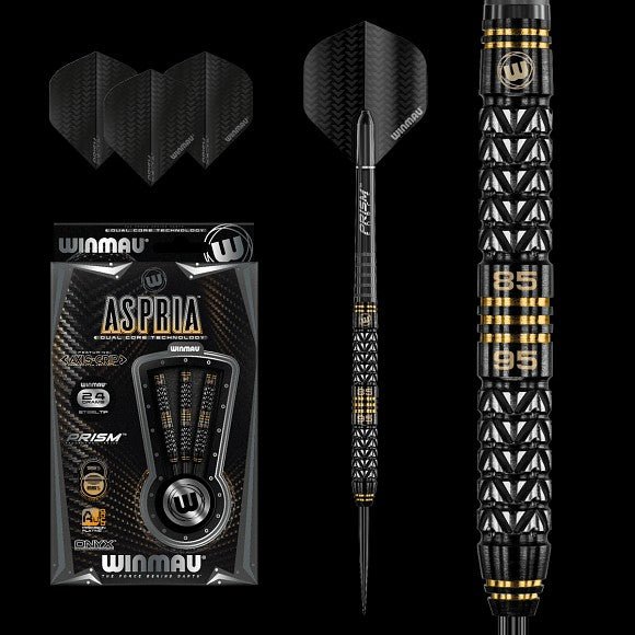 WINMAU Aspria Torpedo Steel Tip 95%/85% Tungsten Dual Core Darts - 24gr - Q-Masters